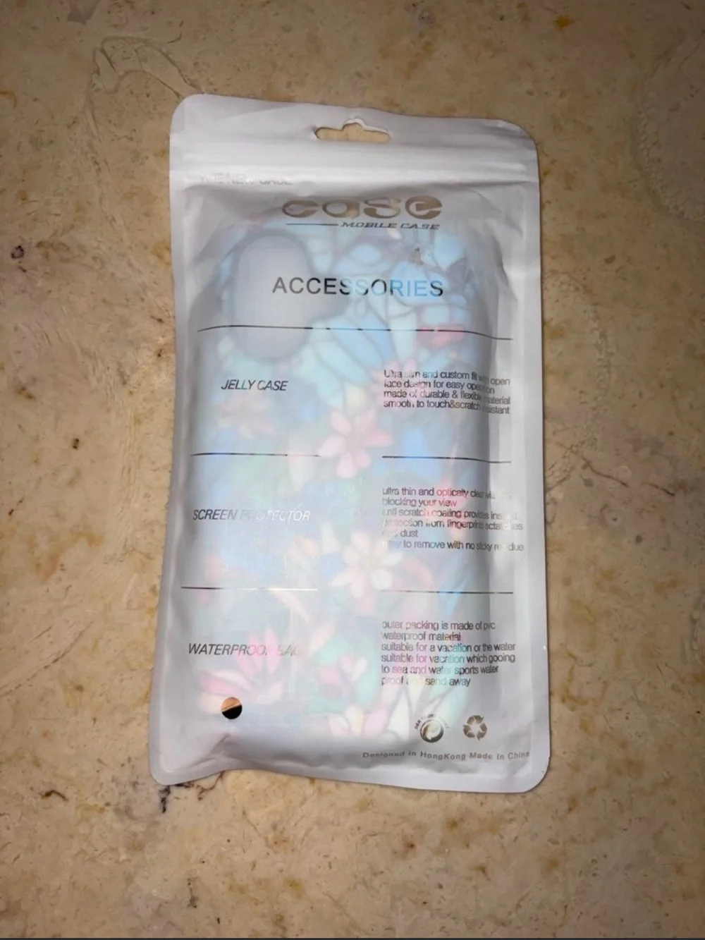 Floral Stained Glass Pattern Soft-Touch Phone Case - Blue/Pink